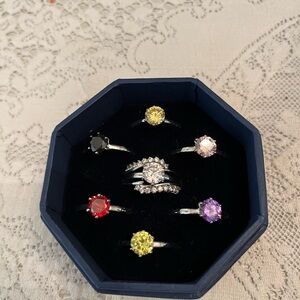 Elegant Multi-Color Gemstone Ring Set. Rings can be changed using ring guard.